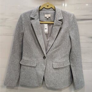 LOFT Women's Light Gray Textured Blazer